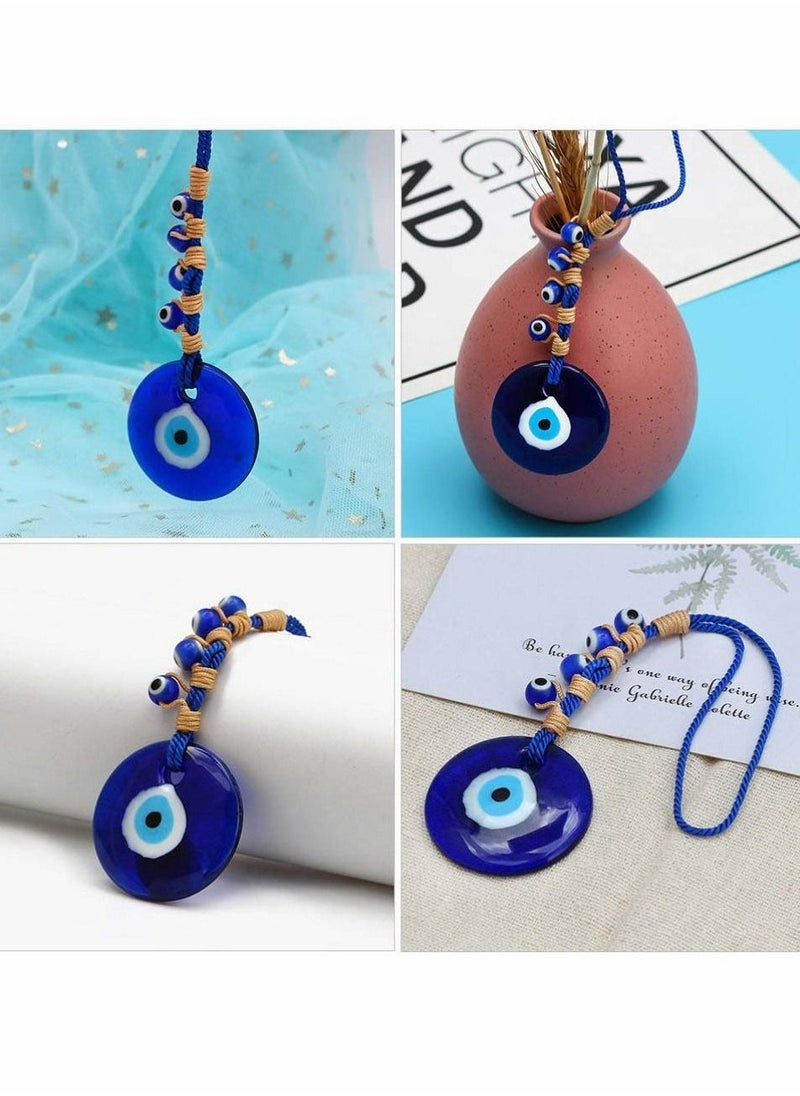 Blue Evil Eye Decor Hanging Turkish Nazar Bead Pendant Decorative Lucky Turkish Eye Keychain Feng Shui Hanging Decoration for Home Office Car (2pcs)  - Image 2