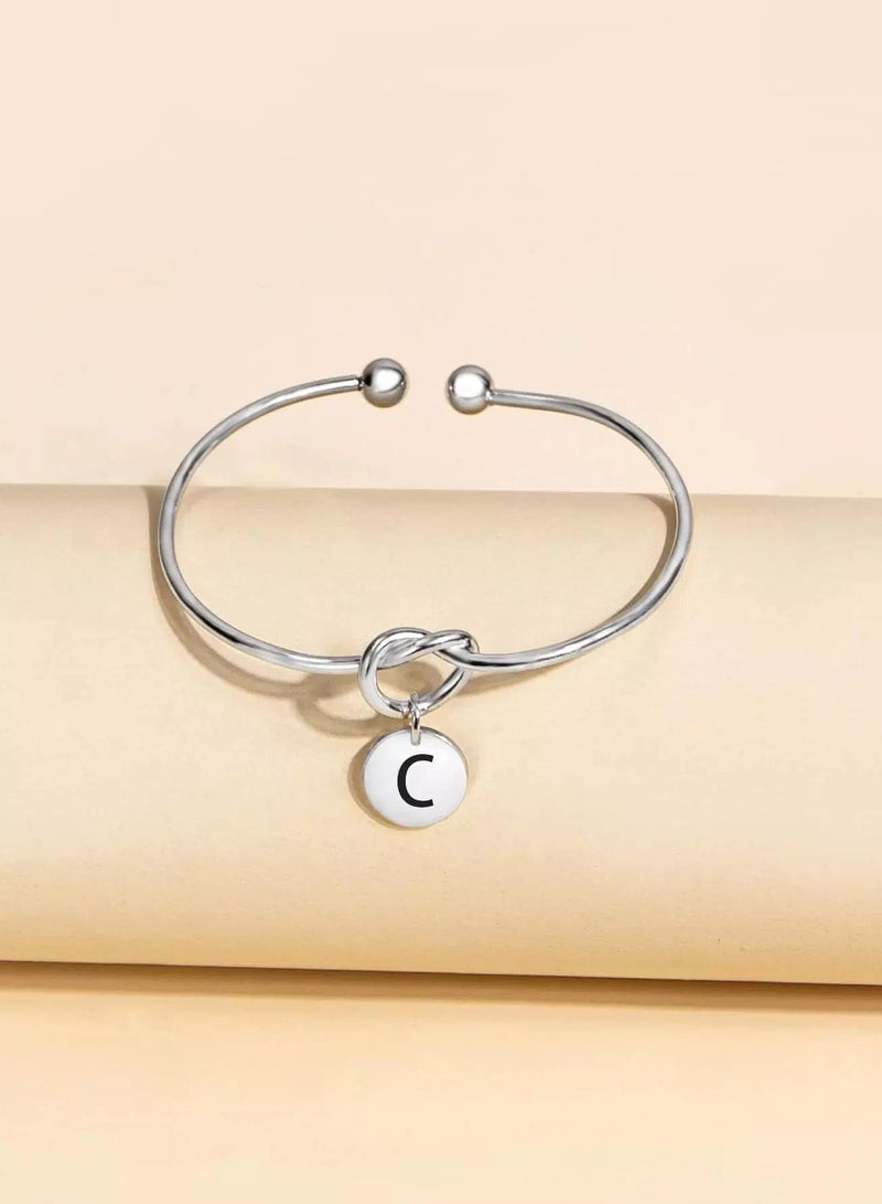 1pc Letter Charm Cuff Bangle  - Image 1