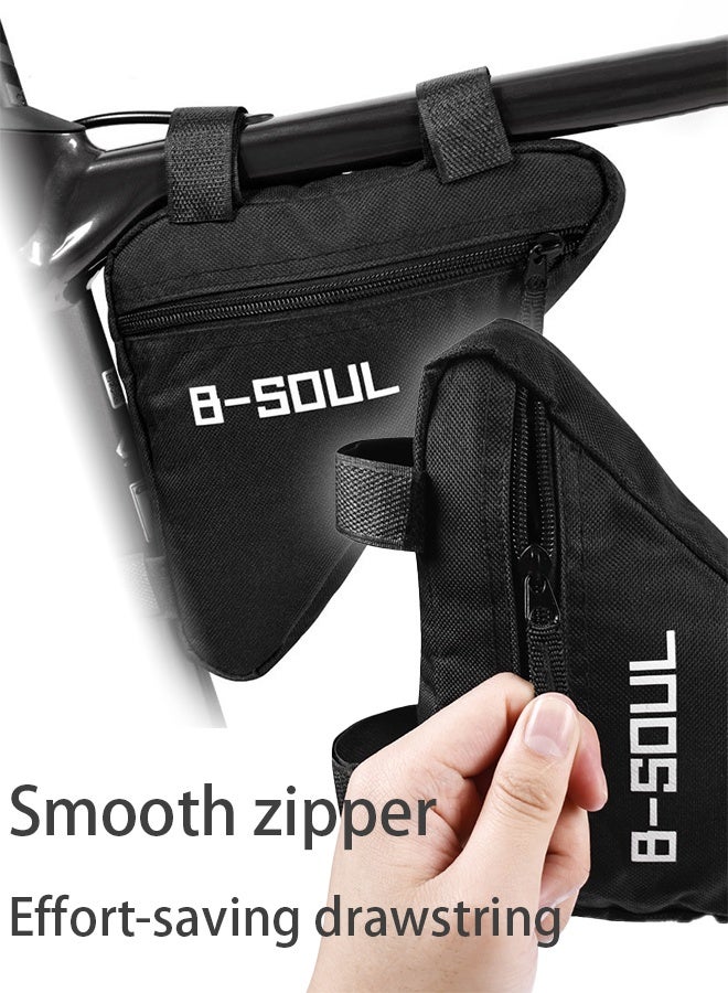 B-SOUL Bicycle Triangle Bag Waterproof Bicycle Frame Front Tube Bag Quick Release Front Seat Bicycle Top Tube Triangle Tool Bag (Black) B-SOUL Bicycle Triangle Frame Bag Front Triangle - Image 5