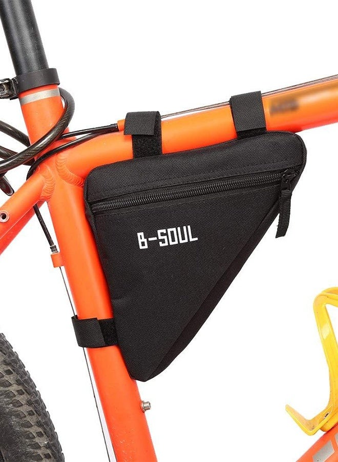 B-SOUL Bicycle Triangle Bag Waterproof Bicycle Frame Front Tube Bag Quick Release Front Seat Bicycle Top Tube Triangle Tool Bag (Black) B-SOUL Bicycle Triangle Frame Bag Front Triangle - Image 3