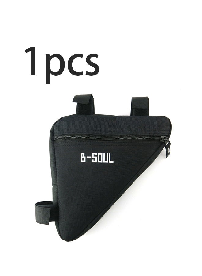 B-SOUL Bicycle Triangle Bag Waterproof Bicycle Frame Front Tube Bag Quick Release Front Seat Bicycle Top Tube Triangle Tool Bag (Black) B-SOUL Bicycle Triangle Frame Bag Front Triangle - Image 1