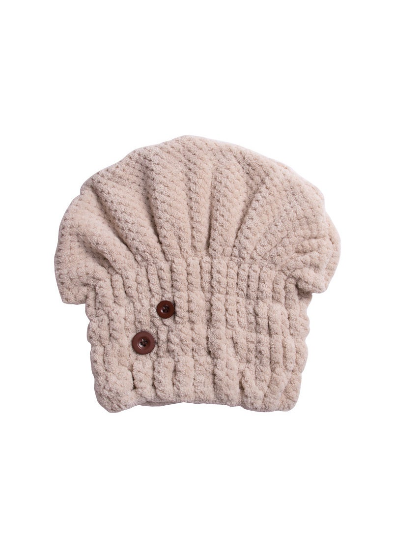 Generic Pineapple Checkered Absorbent Hair Drying Cap Milk Cafe 