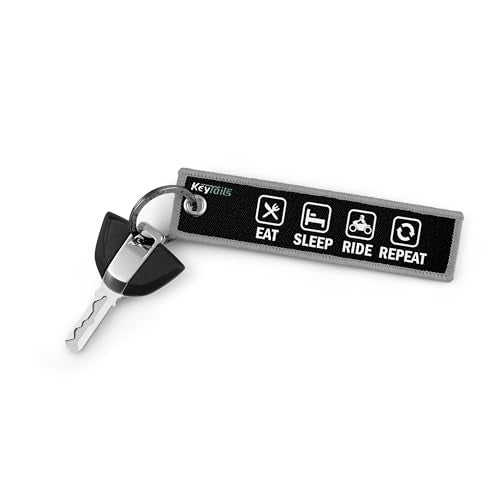 KEYTAILS Keychains, Premium Quality Key Tag for Motorcycle, Car, Scooter, ATV, UTV [Eat Sleep Ride Repeat] - Image 2