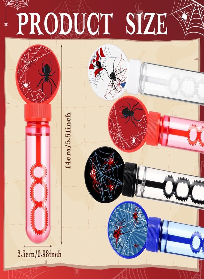 Rotatingpals 24 Pcs Spider Sticker Bubble Wands, Mini Spider Web Sticker Bubbles for Party Supplies, Goodie Bag Stuffers Gifts, Birthday, Outdoor Summer, Prizes - Image 2