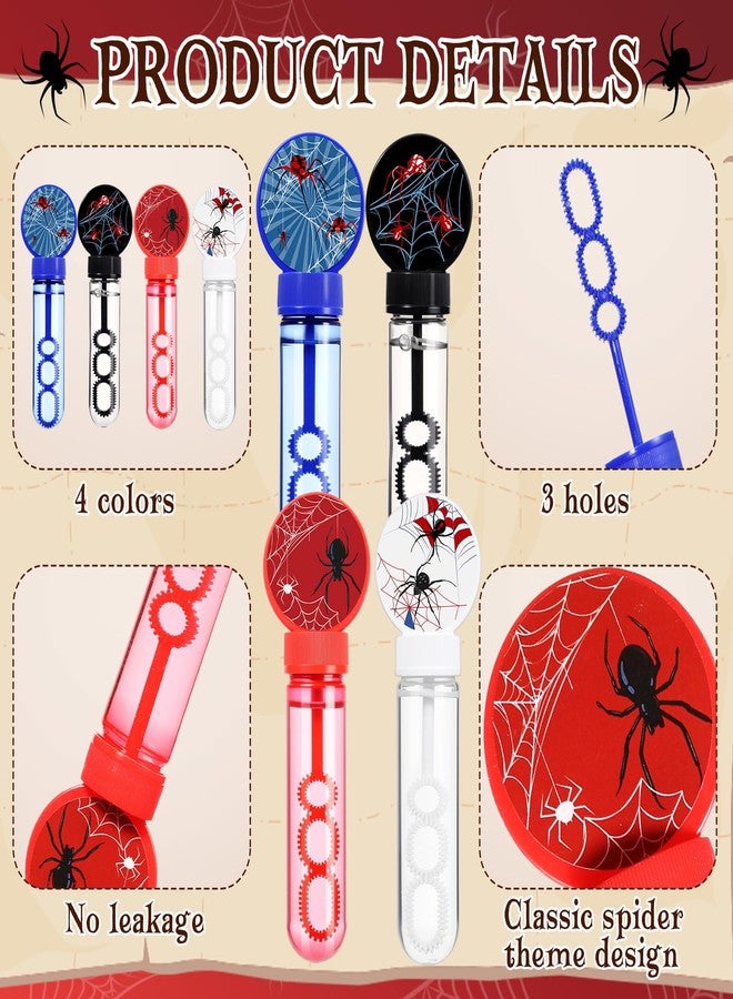 Rotatingpals 24 Pcs Spider Sticker Bubble Wands, Mini Spider Web Sticker Bubbles for Party Supplies, Goodie Bag Stuffers Gifts, Birthday, Outdoor Summer, Prizes - Image 3