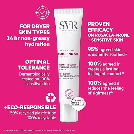 SVR SENSIFINE AR Cooling Hydrating Rosacea Cream for Face Intensive Soothing AntiRedness Moisturiser 40ml - Image 5