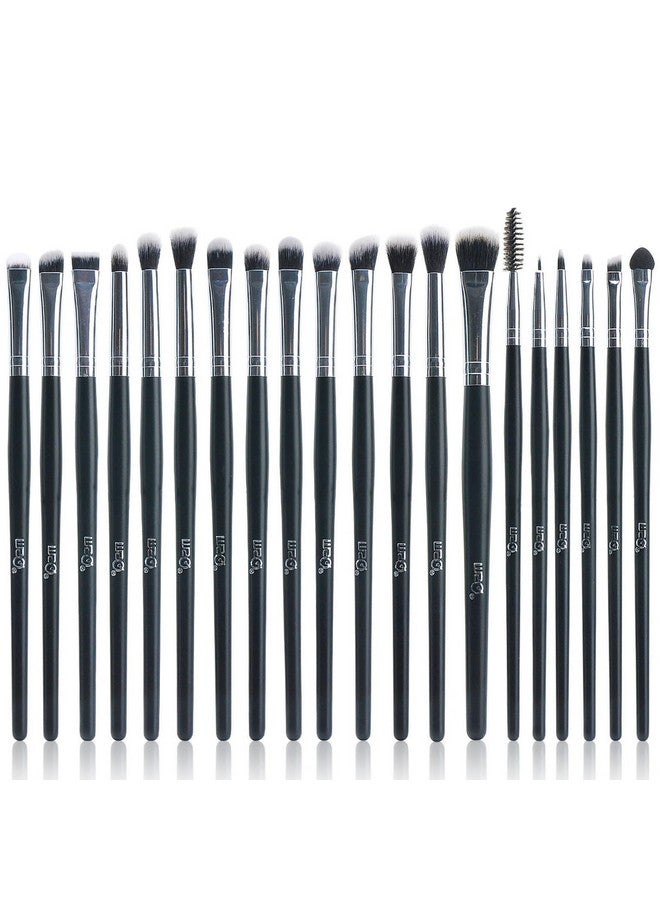 MSQ Eye Makeup Brushes 20Pcs Eyeshadow Makeup Brushes Set With Soft Synthetic Hairs & Real Longer Wood Handle For Eyeshadow Eyelasheyebrow Eyeliner Blending Conclear(Black) - Image 1