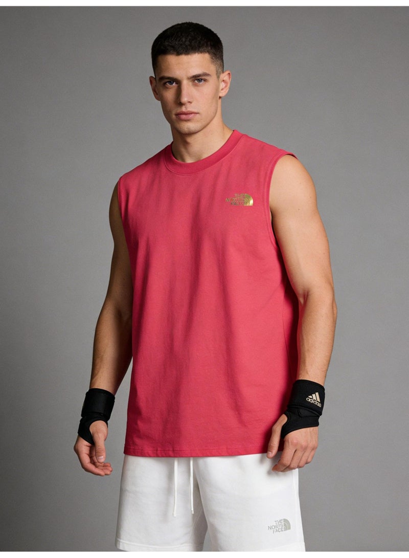 THE NORTH FACE North sleeveless vest T-shirt gold logo printing loose version-cotton round neck-the same for men and women - Image 5