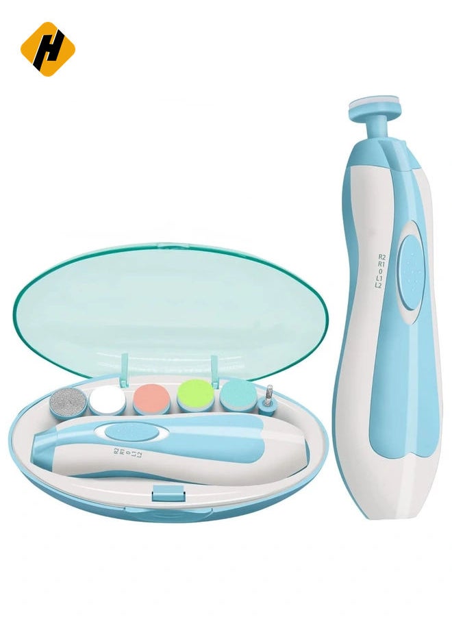HuHa Baby Nail File Electric Nail Trimmer File Manicure Set, Toes Fingernails Care Trimmer with LED Light for Newborn, Kids and Adults  - Image 1