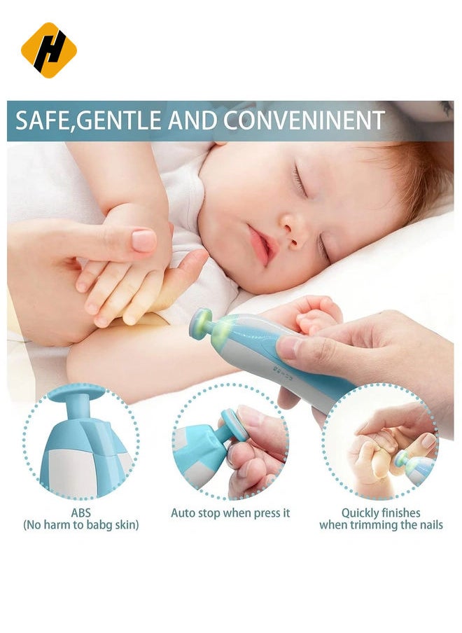 HuHa Baby Nail File Electric Nail Trimmer File Manicure Set, Toes Fingernails Care Trimmer with LED Light for Newborn, Kids and Adults  - Image 2