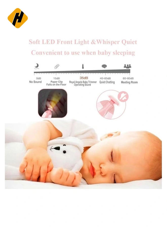 HuHa Baby Nail File Electric Nail Trimmer File Manicure Set, Toes Fingernails Care Trimmer with LED Light for Newborn, Kids and Adults  - Image 3