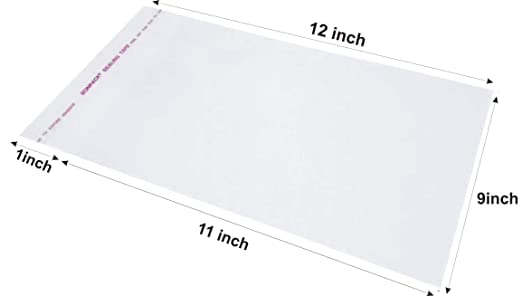 Dinojames Self Adhesive Resealable transparent 9X12 inches - 100 Pcs BOPP plastic covers for packing,plastic bags - Image 3