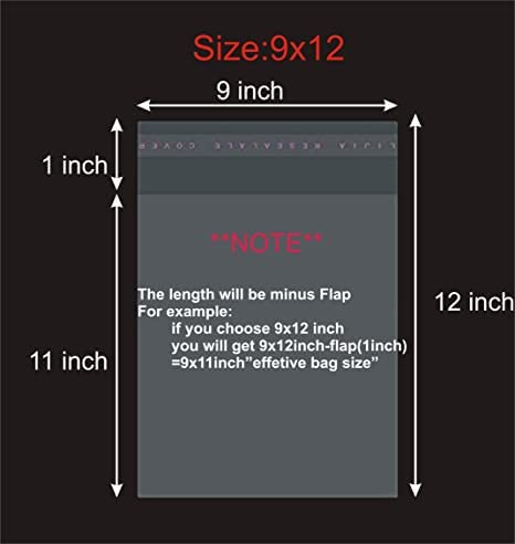 Dinojames Self Adhesive Resealable transparent 9X12 inches - 100 Pcs BOPP plastic covers for packing,plastic bags - Image 4
