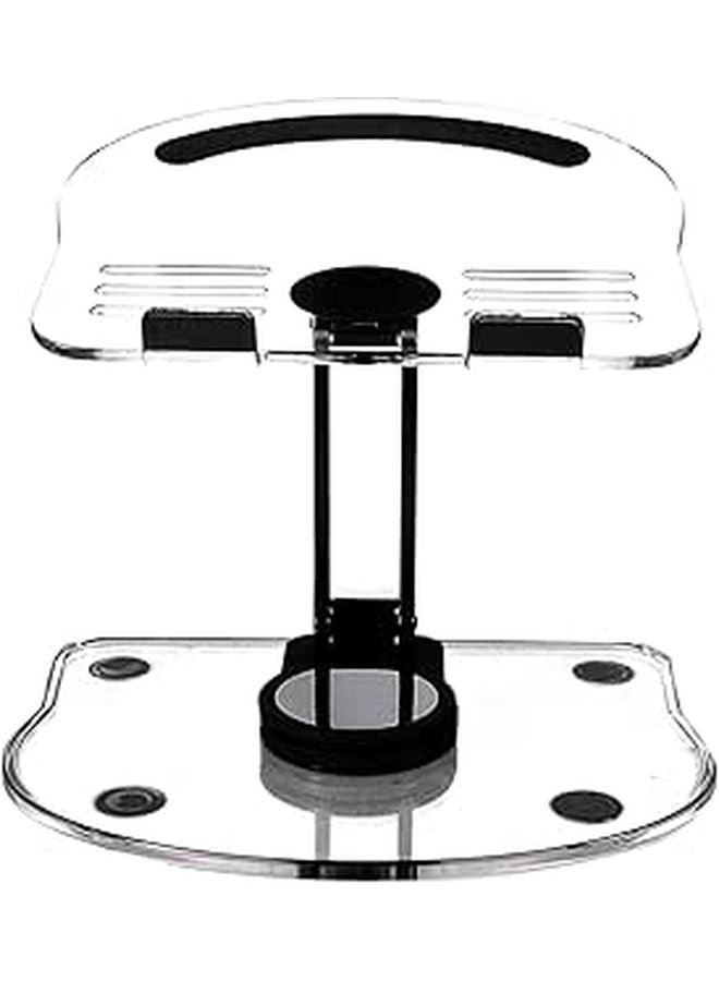 Rotatable Foldable Acrylic Tablet Stand Adjustable Non Slip Desktop Holder Black - Image 1