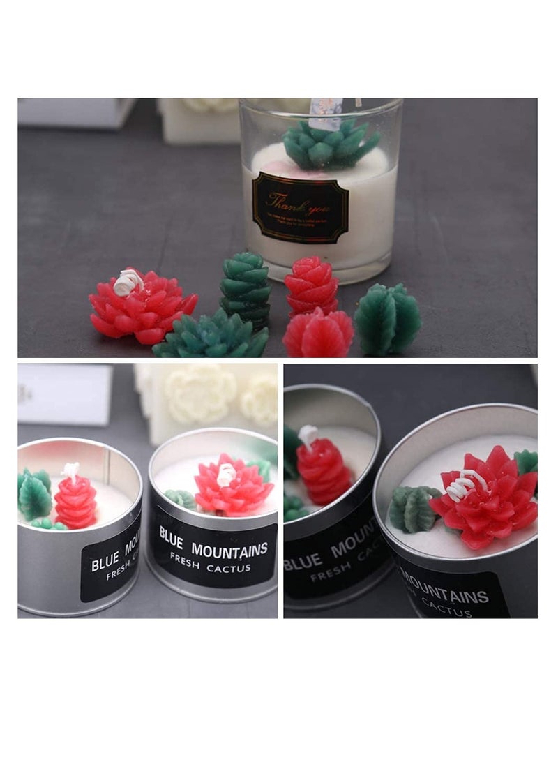 Excefore 6 Pack Succulent Silicone Mold - Cactus Flower Resin Casting Molds for Cake Decorating, Handmade Candle, Fondant, Epoxy Resin, Polymer Clay, Wax, etc - Image 4