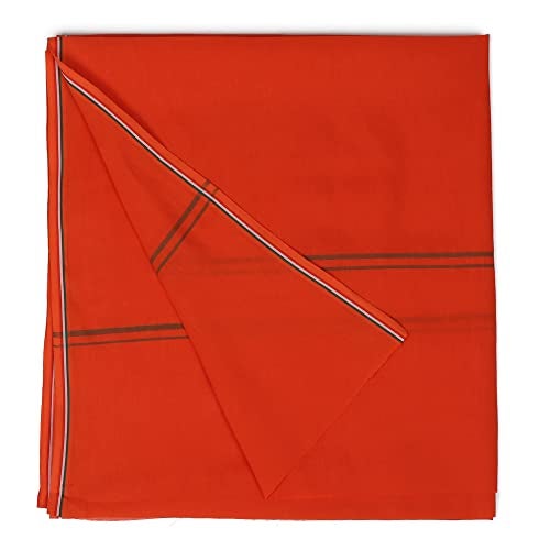 DOKCHAN Cotton Skin Friendly Summer Shrink Proof Bath Towel Pure Gamcha Soft 100% for Men and Boys All Purpose Living Handloom (Orange Pack of 1) - Image 3