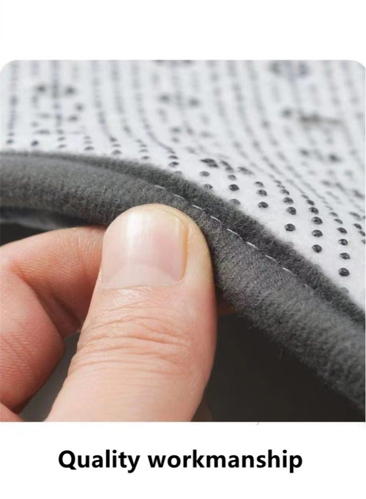 Kutis 2-Pieces European Simple Style Toilet Floor Mat Suit Bathroom Carpet Set Polyester Fiber Grey - Image 3