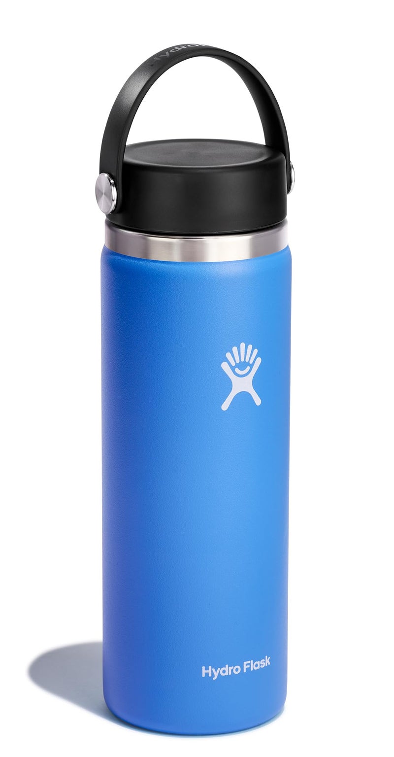 Hydro Flask Water Bottle - Insulated Stainless Steel - Wide Mouth Flex Lid, Non Spill, Leakproof and Refillable in 20 Oz - Image 1