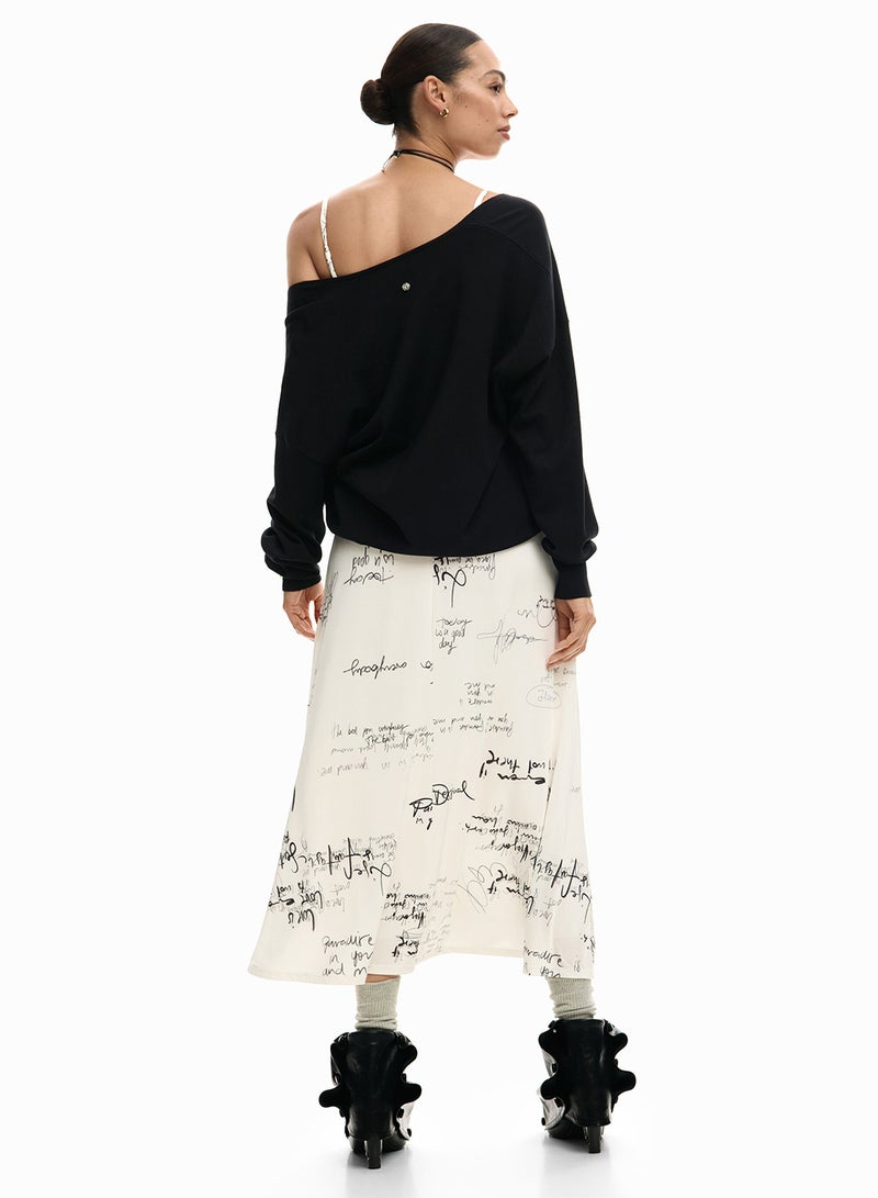 DESIGUAL Long Fitted Strappy Dress With Combined Lettering Print - Image 4