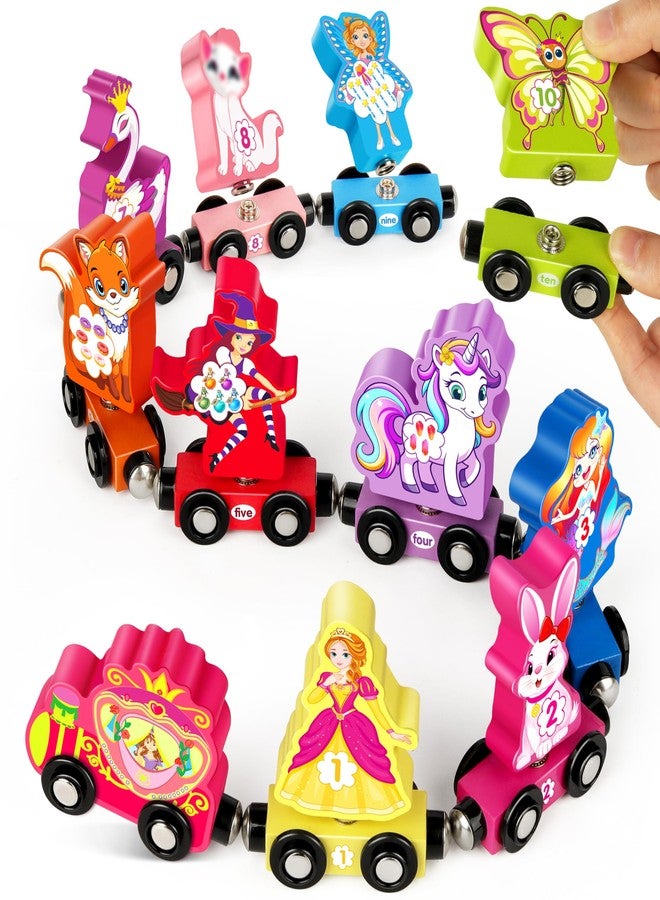 Helsort Wooden Number Train Set for Toddlers, Magnetic Unicorn Trains Toys, Numbers Matching Game for Ages3-5, Toddler Learning Toys, Fine Motor Skills Preschool Activities Birthday Gifts for Girls - Image 1