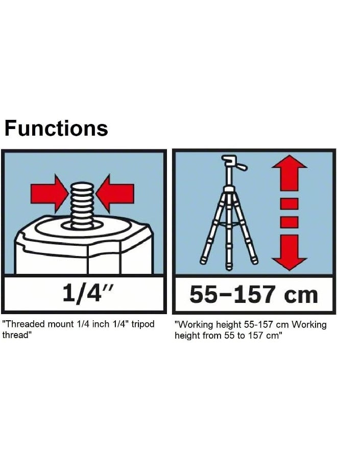 BOSCH - Bosch Professional Building Tripod BT 150, aluminium design for work heights from 55 to 157 cm - Image 1