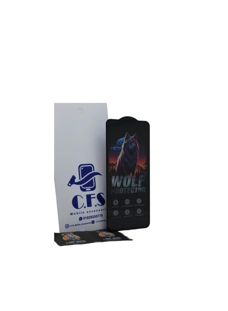Wolf Protector Design Tempered Glass Screen Protector for Xiaomi Redmi Note 12S - Clear & Black - Image 2
