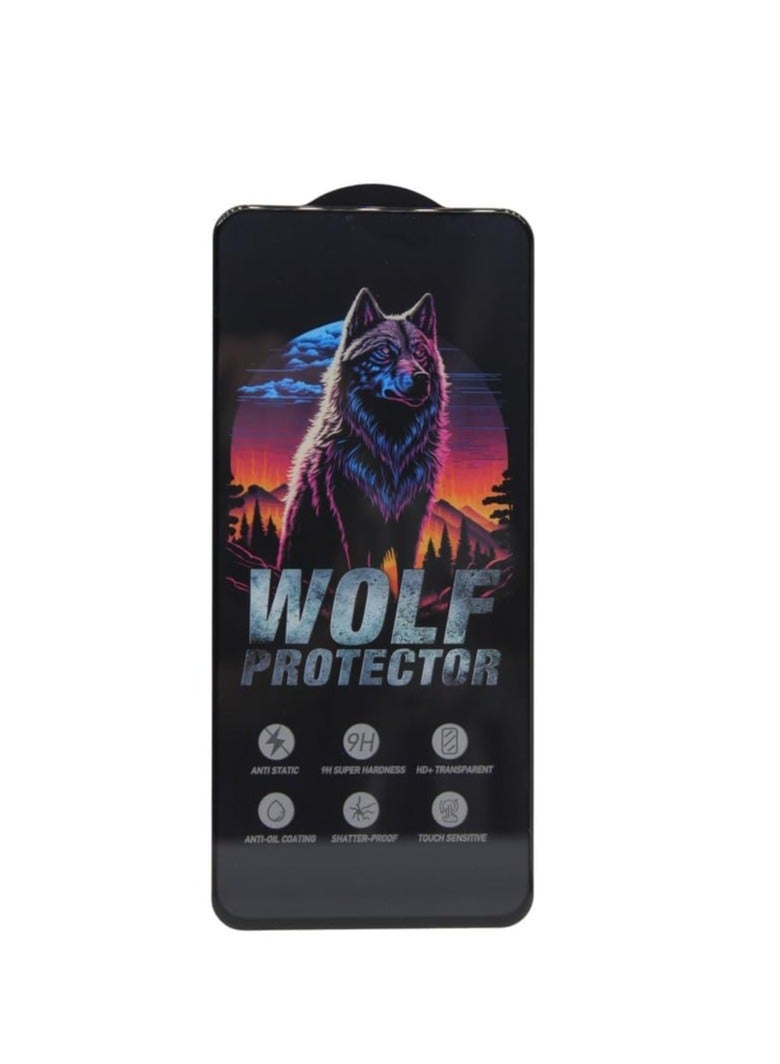 Wolf Protector Design Tempered Glass Screen Protector for Xiaomi Redmi Note 12S - Clear & Black - Image 1