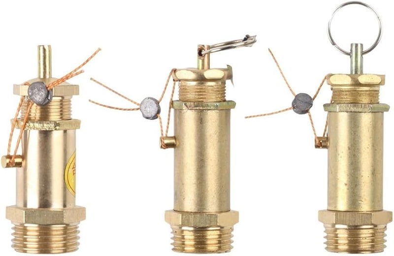 صمام الأمان النحاسي لتخفيف الضغط لضاغطات الهواء 120 رطل لكل بوصة مربعة 1/2 بوصة خيط مقاس 8 كجم - Image 5