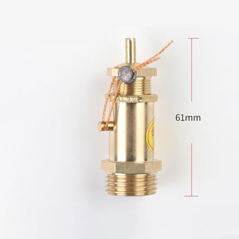 صمام الأمان النحاسي لتخفيف الضغط لضاغطات الهواء 120 رطل لكل بوصة مربعة 1/2 بوصة خيط مقاس 8 كجم - Image 4