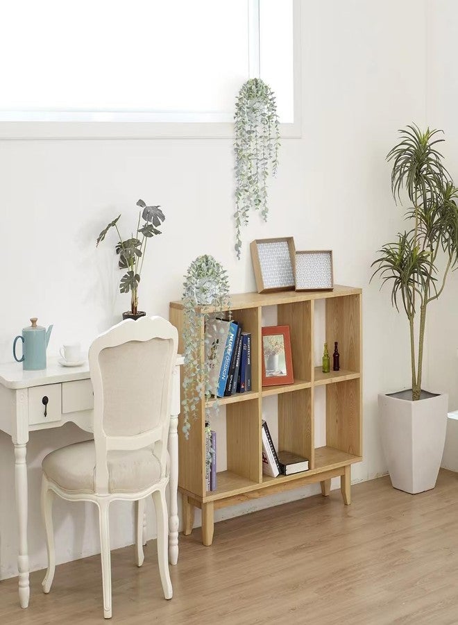 BACAMA Decorative Hanging Plants for Shelf, Faux Ivy Eucalyptus Vine, Fake Greenery in White Pot (Light Green, 1PCS) - Image 3