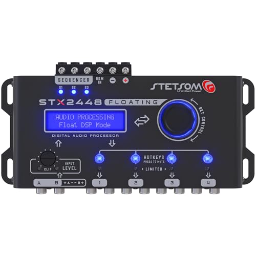 Stetsom STX2448 FLOATING PRO - Full Professional DSP, Digital Signal, Processor PRO, Crossover & Graphic Equalizer 15 Bands, Remote Sequencer, Subharmonic Bass, RCA & HIGH Input, Limiter Peak & RMS - Image 1