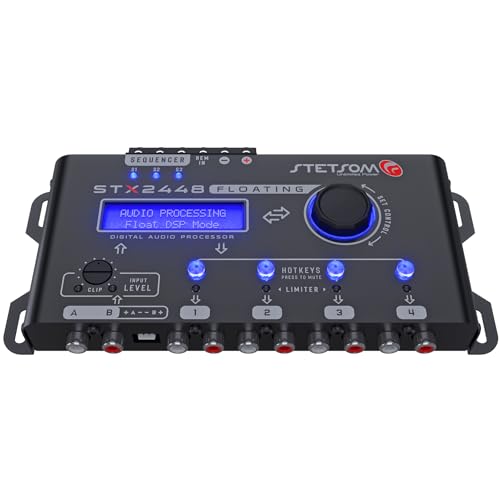 Stetsom STX2448 FLOATING PRO - Full Professional DSP, Digital Signal, Processor PRO, Crossover & Graphic Equalizer 15 Bands, Remote Sequencer, Subharmonic Bass, RCA & HIGH Input, Limiter Peak & RMS - Image 4
