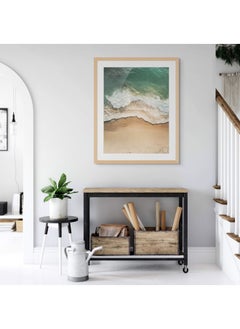 Art Decor Art Decor Framed Fine Art of Ocean Green Beach Waves Portrait Coastal Print with Matt Board Wall Décor for Living Room Bedroom Home Office Hotel Gifting  - Image 2
