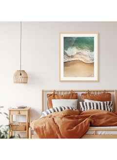 Art Decor Art Decor Framed Fine Art of Ocean Green Beach Waves Portrait Coastal Print with Matt Board Wall Décor for Living Room Bedroom Home Office Hotel Gifting  - Image 3