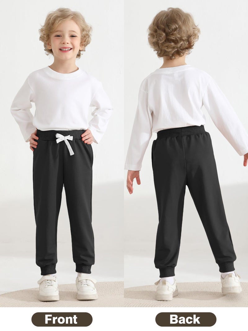 Resinta 3 Pack Toddler Boys Sweatpants Kids Active Jogger Pants Boys Casual Athletic Pull On Pants with Drawstring Pockets - Image 4