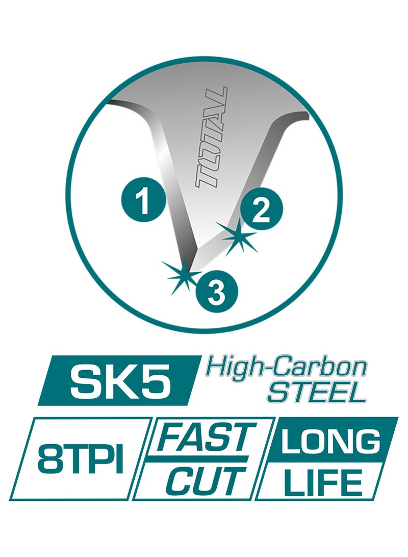 TOTAL TOTAL Wall Board Saw, 150mm/6-inch, SK5 High-Carbon Steel, 8TPI Triple Edge - Image 3