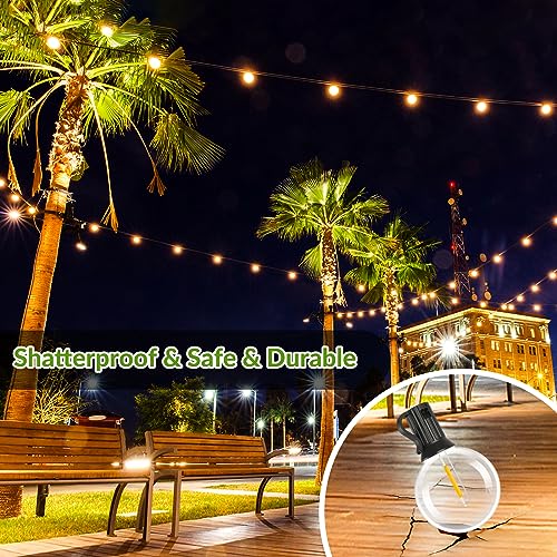 Lakumu 50FT Solar String Lights, Waterproof LED Outdoor String Lights, G40 Globe Patio Lights Solar Powered with 27 Shatterproof E12 Bulbs, 2700K Solar Lights for Outside Porch Garden Backyard Party Decor - Image 5