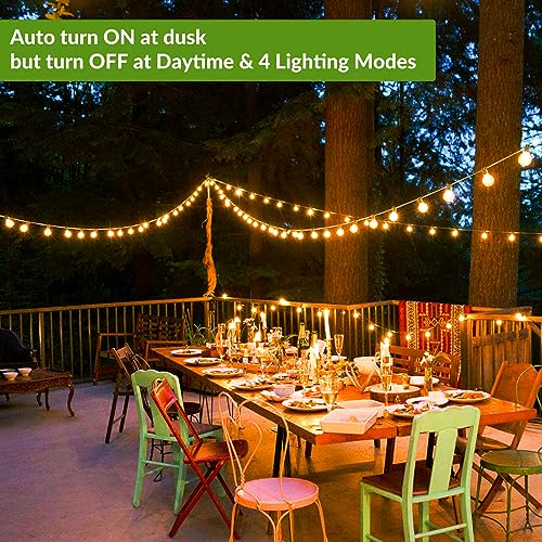 Lakumu 50FT Solar String Lights, Waterproof LED Outdoor String Lights, G40 Globe Patio Lights Solar Powered with 27 Shatterproof E12 Bulbs, 2700K Solar Lights for Outside Porch Garden Backyard Party Decor - Image 3