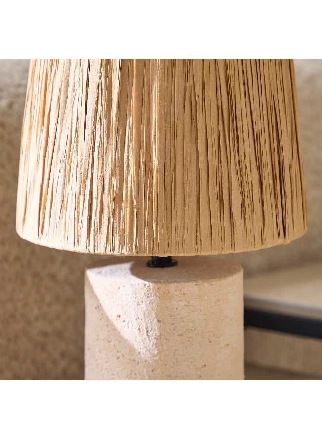 Home Box مصباح طاولة سيراميك إمزي مع ظل ورقي - 28.5 سم - Image 3