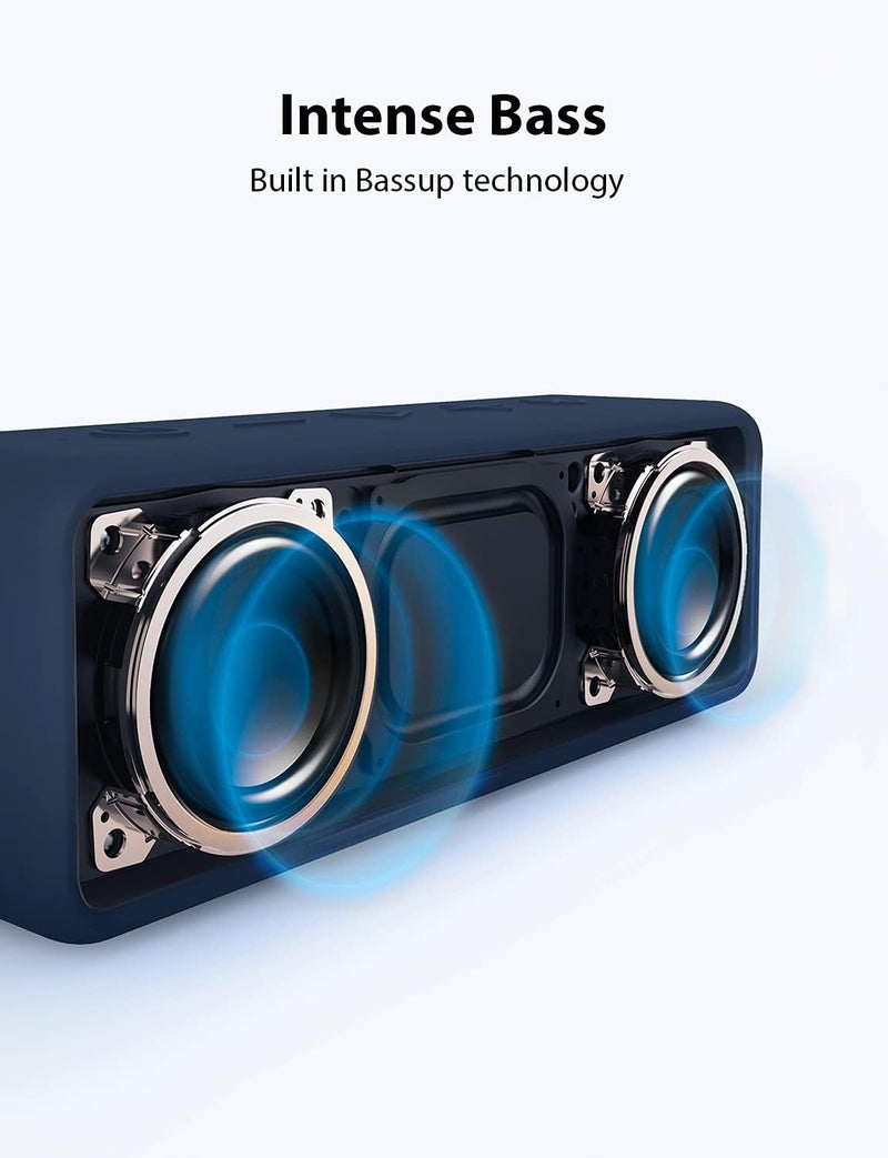 أنكر مكبر صوت بلوتوث محمول Soundcore 2 مع صوت ستيريو بقوة 12 واط، BassUp، مقاوم للماء IPX7، تشغيل لمدة 24 ساعة، إقران ستيريو لاسلكي، مكبر صوت للمنزل، الخارج، السفر - Image 2