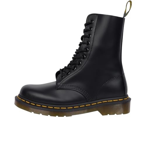 Dr Martens د. مارتنز، حذاء جلد 1490 10 عيون للرجال والنساء، أسود ناعم، 6 أمريكي نساء/5 أمريكي رجال - Image 2