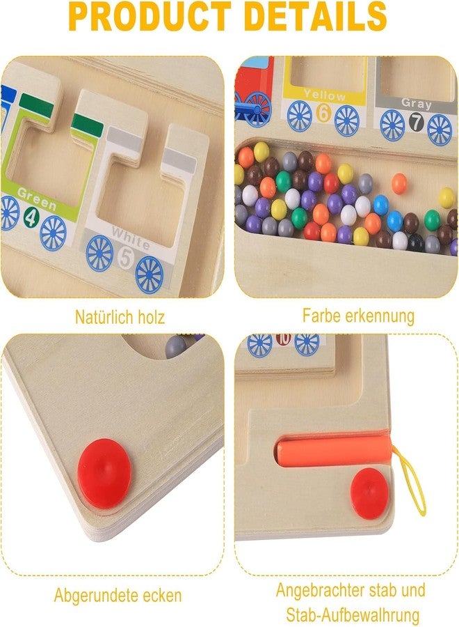 P SQUARE Magnetic Color and Number Maze, Montessori Toys Wooden Magnet Board, School Educational Toys Must Haves for Kids, Montessori Fine Motor Skills Toys for 3 Year Old Boys & Girls (Train) - Image 3