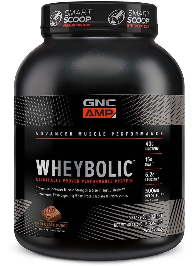 GNC AMP Wheybolic Whey Protein 25 Svg [Chocolate 55.1 Oz  - Image 1
