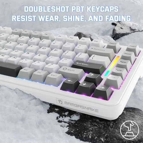 MAMBASNAKE M82 HE Hall Effect Magnetic Switch 75% Rapid Trigger Gaming Keyboard 8KHz Magnetic Keyboard with 0.01mm RT Accuracy, Support RT/Snap Tap/DKS with RGB Lighting Coiled Cable-Starlight White - Image 5