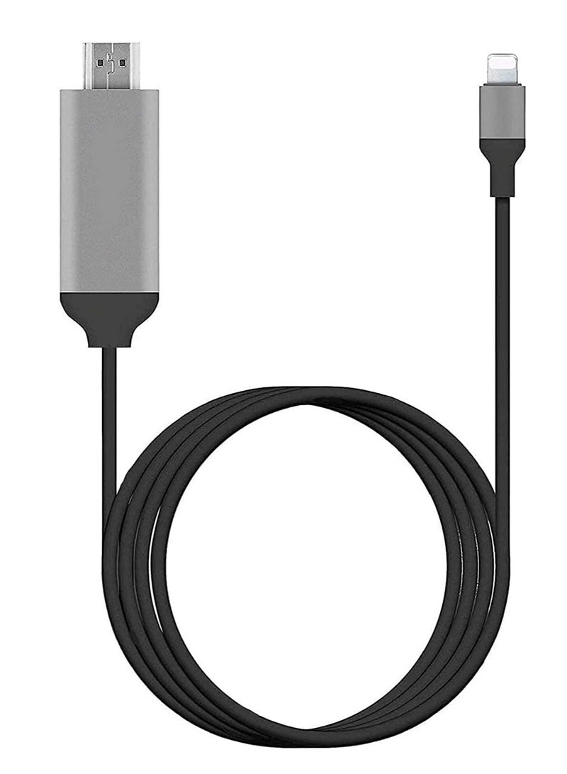 NTECH HDMI Adapter HDTV Cable Adapter Compatible with For iPhone iPad 1080P Digital AV Sync Screen Connector on HD TV Monitor Projector NO Need Power Supply 6.6 Feet - Image 1