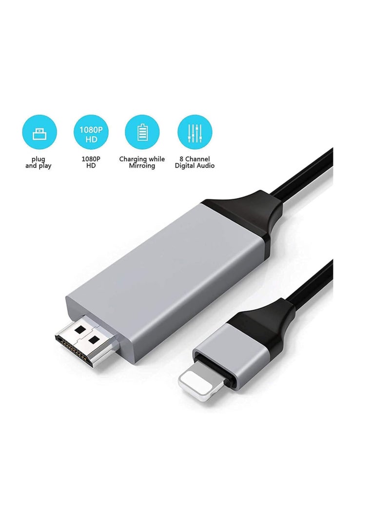 NTECH HDMI Adapter HDTV Cable Adapter Compatible with For iPhone iPad 1080P Digital AV Sync Screen Connector on HD TV Monitor Projector NO Need Power Supply 6.6 Feet - Image 5