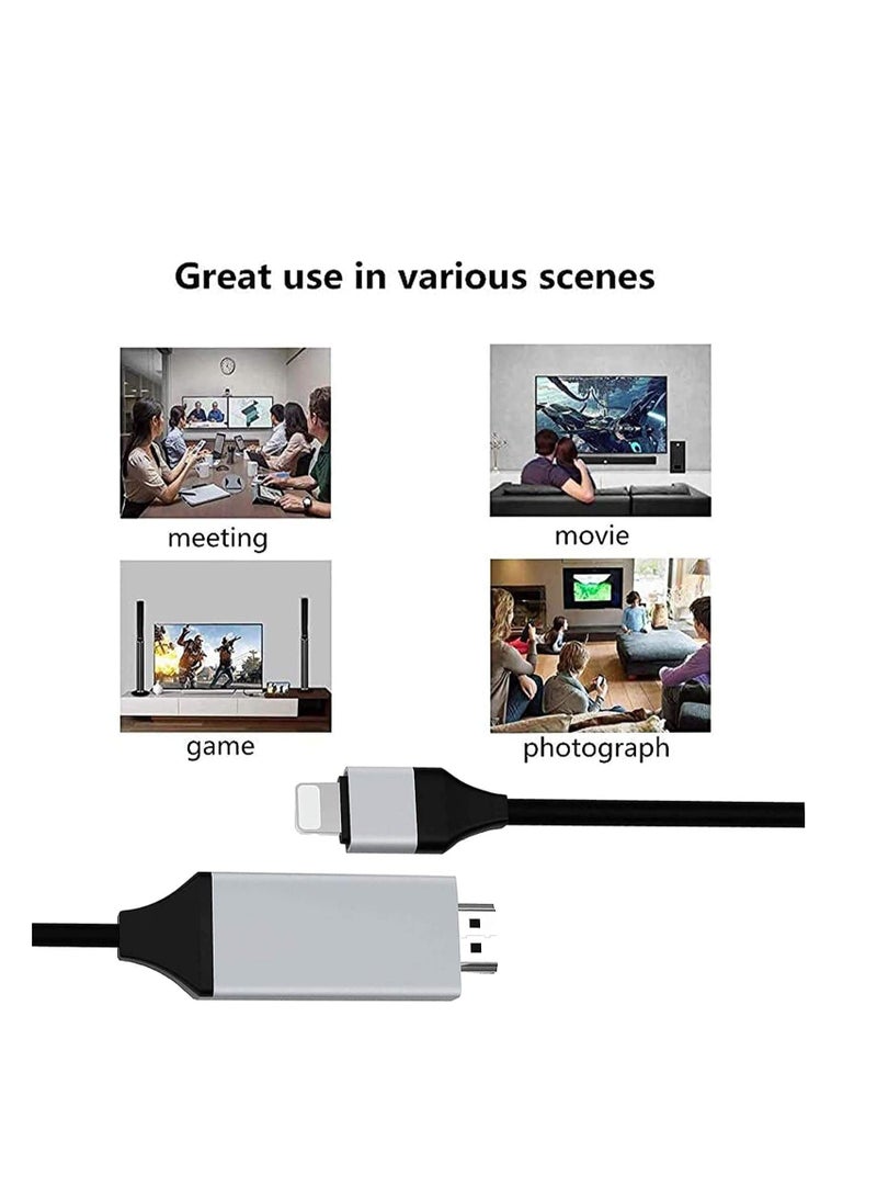NTECH HDMI Adapter HDTV Cable Adapter Compatible with For iPhone iPad 1080P Digital AV Sync Screen Connector on HD TV Monitor Projector NO Need Power Supply 6.6 Feet - Image 2