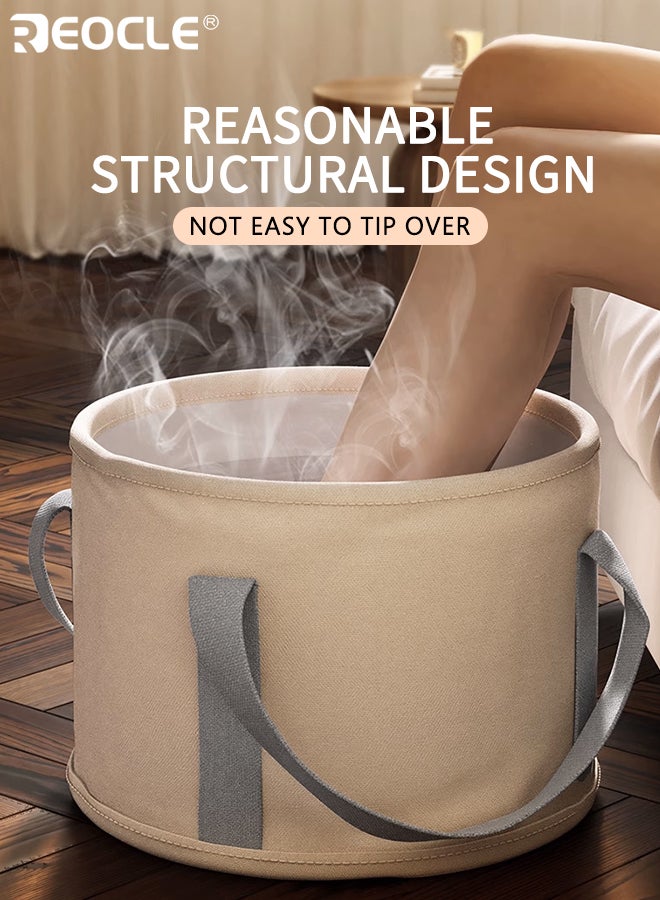 REOCLE Foot Spa Bath with Portable Foldable Design and Ergonomic Handles Soaking Foot Bucket with Non-Toxic Material for Home Travel Relaxation - Image 3