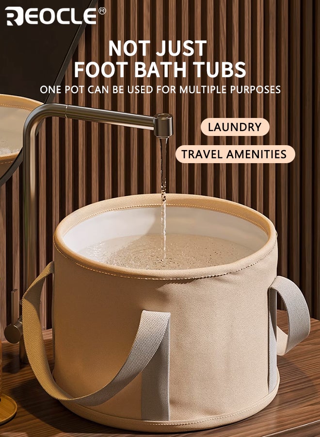 REOCLE Foot Spa Bath with Portable Foldable Design and Ergonomic Handles Soaking Foot Bucket with Non-Toxic Material for Home Travel Relaxation - Image 4