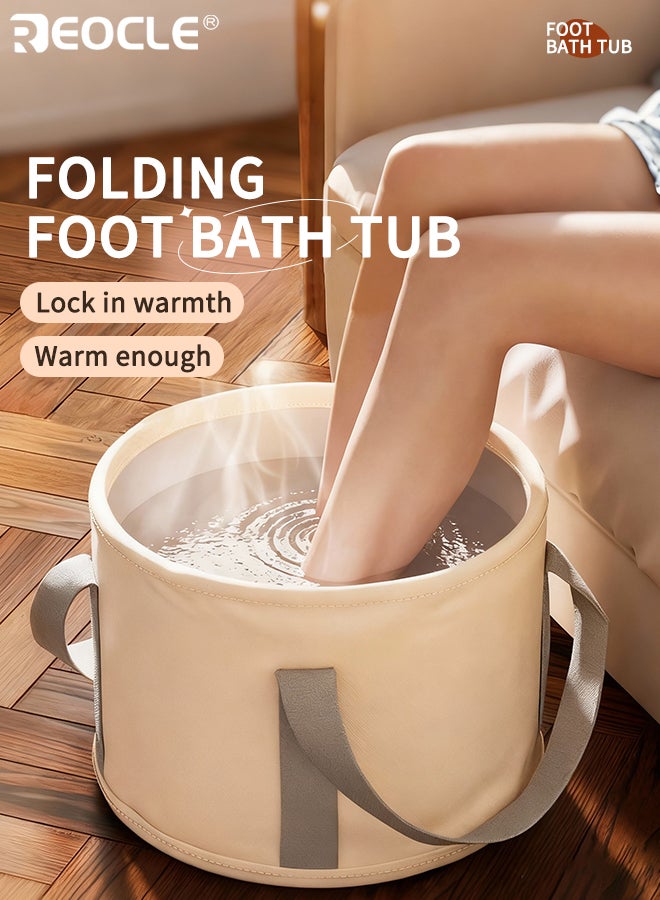 REOCLE Foot Spa Bath with Portable Foldable Design and Ergonomic Handles Soaking Foot Bucket with Non-Toxic Material for Home Travel Relaxation - Image 1